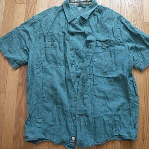 Kuhl Mens Size XL Green Short Sleeve Button Up Shirt w/ Pockets